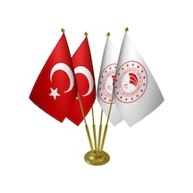Masa Üstü Tarım ve Orman Bakanlığı Bayrağı Türk Bayrağı Dörtlü Pi