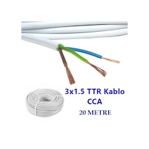 3x1.5 Cca Ttr Kablo Çok Telli 20 Metre Tam Kesit Kablo