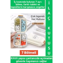 Seyahat Çanta Boy Tablet Kapsül Karışımı Önleyen Kilitli 7 Izgara Bölmeli Pratik Saklama Kutusu