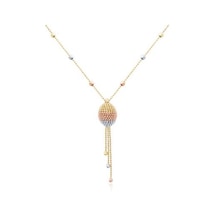 Diamond Line-Gülaylar - 3 Renkli Altın 14 Ayar Toplu Kolye N11.24646