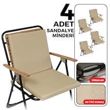 Xpermate 4'lü Arkalıklı Sandalye Minderi Fermuarlı 40x40 Bej
