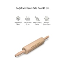 Ahşap Atölyesinden Doğal Ahşap Hamur İşleri Merdanesi 35cm Orta Boy Merdane