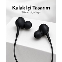 Siyah Tasarımlı Jak Girişli Kablolu Kulak İçi Kulaklık Diğer