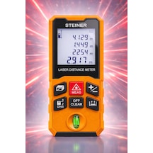 Profesyonel 50 Metre Lazer Metre Dijital Göstergeli Lazer Mesafe Ölçer Turuncu