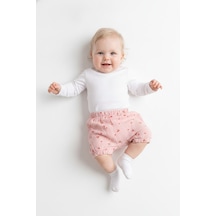 Tiffany Baby & Kids Müslin Cherry Vibe Tasarımlı Lastikli Şort Ekru