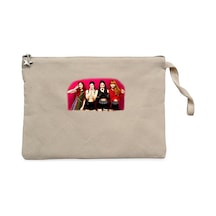 Blackpink Grup Krem Clutch Astarlı Cüzdan / El Çantası Krem