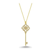 Taşlı Büyük Anahtar Kolye (498175901)