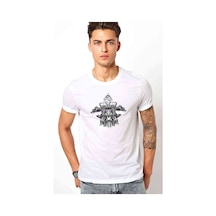 Ghost Rider Motorsiklet Skull Rider Baskılı Beyaz Erkek Tshirt Ghost Rider Motorsiklet Skull Rider Baskılı Beyaz Erkek Tshirt