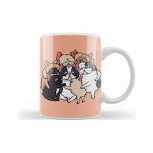 French Bulldogs Group Hug Kupa Bardak Porselen Karışık