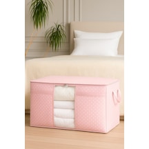Serstil Pencereli Yastık Hurcu 75 X 40 X 40 Cm - Pembe Benekli Pembe Puantiye