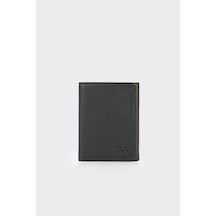 White Stone Siyah Özel Tasarım Premium Dikey Deri Erkek Cüzdan SİYAH
