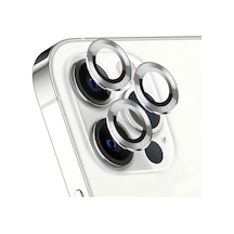 Ekran Koruyucu Apple iPhone 15 Pro İçin Tekli Kamera Lens Koruma Camı Gümüş iPhone 15 Pro İle Uyumlu Ekran Koruyucu - Gümüş Diğer