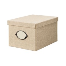 Ikea Kvarnvık Kapaklı Karton Saklama Kutusu 25 X 35 X 20 Cm Bej