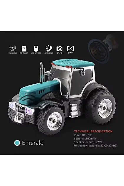 Everton Rt-1973 Emerald Traktör Modeli Bluetooth Fm-usb-tf-aux Şarjlı Nostaljik Radyo
