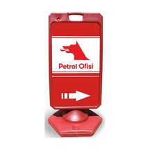 Petrol Ofisi   Reklam ve Yönlendirme Uyari Dubasi A Tabela Kırmız