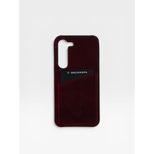 Zawa Samsung Galaxy S23 Uyumlu Suni Deri Kartlık Arka Koruma Kılıf - Kahverengi