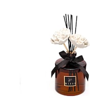 500 Ml Kahverengi Silindir Şişe Seramik Çiçek Taşlı Bambu Çubuklu Oud Vanilya Oda Kokusu Abundance Prosperity