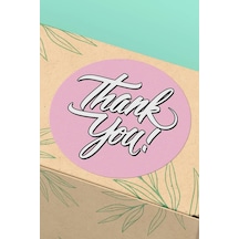 Açık Pembe Thank You Kargo Sticker 3x3cm St2166 Çok Renkli