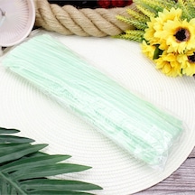 25 Adet Su Yeşili Şönil, Çiçek Yapımına Uygun Mint Yeşil Tüylü Tel, 30 Cm 6mm