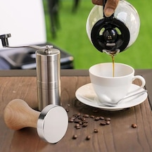 Kahve -espresso Tamperi - Ahşap Sap - Düz Tabanlı Çap 58 Mm