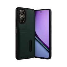 Realme 12 Lite Kılıf Sara Kartvizitli Deri Kılıf - Koyu Yeşil 0.2M-Çok Renkli