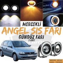 Opel Corsa C 2000-2006 Uyumlu Üniversal Mercekli Angel Sis Farı Metal Su Geçirmez 76 Mm Turu Halkalı Gündüz Farı Sis Farı 55977160