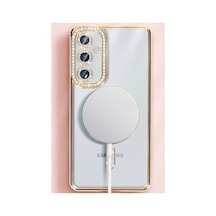 Samsung Galaxy Uyumlu   S25 Kılıf Joke Simli Magneticsafe Kılıf - Gümüş