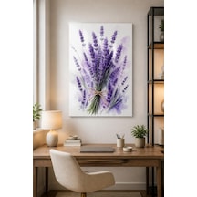 Lavanta Çiçeği Baskılı Cam Tablo Uv Baskı Dekoratif Duvar Tablosu