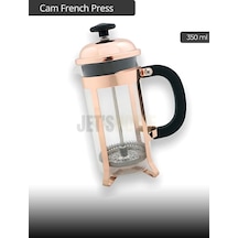 Cam French Press Kahve Demleme Paslanmaz İç Yapı Krem 350 Ml
