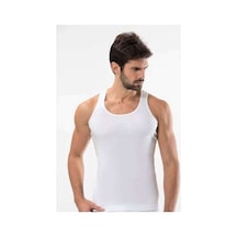 3 Adet Tutku Ribana Spor Erkek Beyaz Atlet 0118 Beden: L Standart