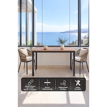 Arpelia Balkon Masası 120 X 45 Cm Antrasit Atlantik Çam