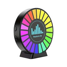 Rgb Sese Duyarlı Ritim Animasyonlu Müzik Ekolayzer 22 Ledli Şarjlı Kokulu Led Disk
