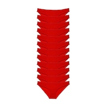 Hubrendy Beru 12 Adet Süper Eko Set Likralı Kadın Slip Külot Kırmızı Çok Renkli