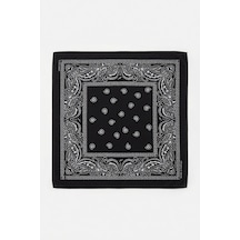 Mollycrush Unisex Siyah Etnik Desenli Bandana Fular Günlük Saç Aksesuarı, Boyunluk Ve Outdoor Model Siyah