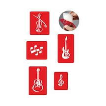 Enhavalı Müziğin Gücü Geçici Dövme Kına Şablonu 5'li