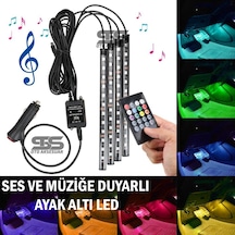 Ayak Altı Led Ses Ve Müziğe Duyarlı Kumandalı 8 Renk 4 Mod Üniver