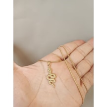 Yılan Şık Tasarım Gold Renk 316l Paslanmaz Çelik Figür Kolye