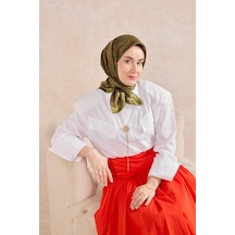 Silk Home Twill İpek Eşarp Line Yeşil Çok Renkli