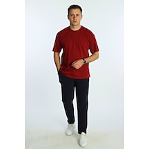 Kral23 Düz Ovr Tişört Bordo Bordo