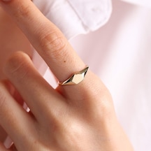 14K Altın Şövalye Yüzük (Kişiselleştir) Beşgen 0,6 Cm 552977817