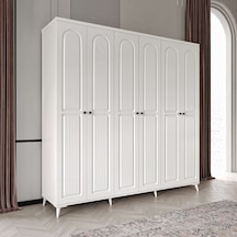 Roma Komple Mdf 6 Kapaklı Beyaz Gardırop