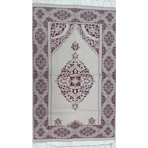 Bordo Krem Desenli Çeyizlik Hediyelik Saçaklı 66cmx114cm Namaz