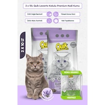 2 Adet 10lt Lavanta Kokulu Bentonit Topaklaşan Kokusuz Kedi Kumu 10lt X 2 - Hediyeli