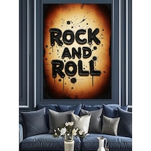 Ahşap Tablo Rock And Roll Graffiti Yazısı