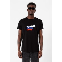 Euro 24 Slovenia Siyah Erkek Tshirt Çok Renkli