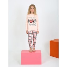 Kız Çocuk Uzun Kollu %100 Pamuklu Düğmeli Pijama Takımı Your Dreams SOMON