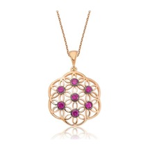 Gümüş Pembe Yaşam Çiçeği Kadın Kolye (551163401)