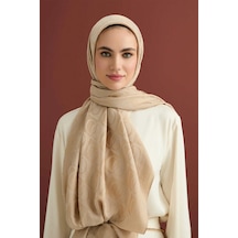 İmannoor Dama Desen Bej Naia Pamuk Şal 70x200 Bej
