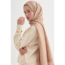 Carell Elenora Monogram Floş Şal Sütlü Kahve Çok Renkli
