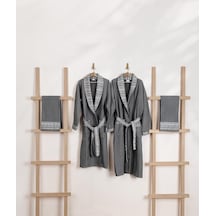 Limira 4'lü Set Antrasit Pamuk 2 Bornoz 1 S-m - 1 L-xl 2 Çeyiz Havlu 50x90 2239 Antrasit